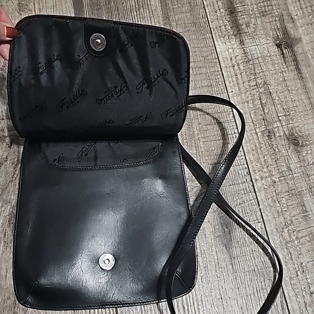 Fossil Leather Animal Print Crossbody Bag